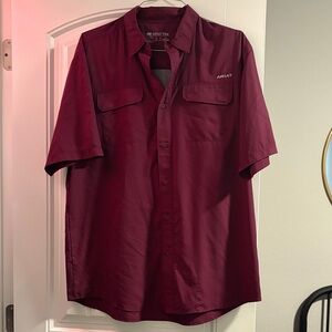 Ariat Short Sleeve Button-Down Performance Shirt - Burgundy